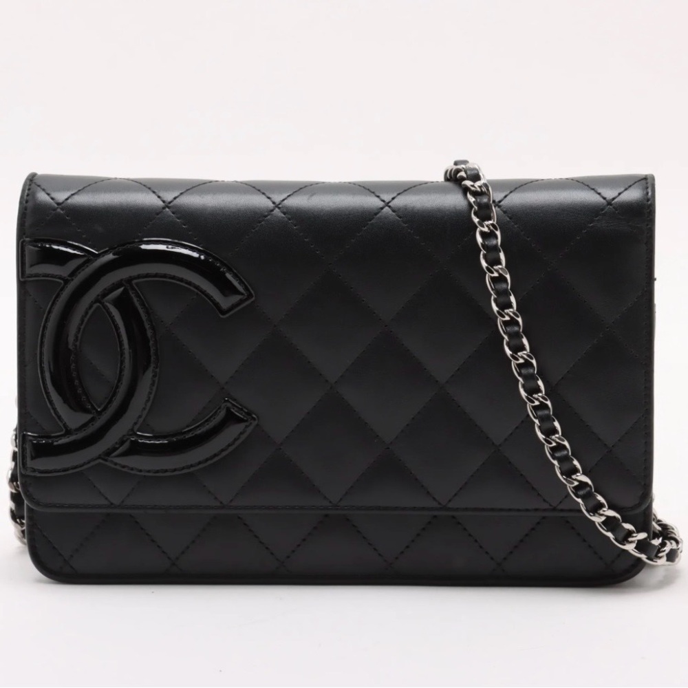 Chanel Cambon Black Quilted Leather WOC